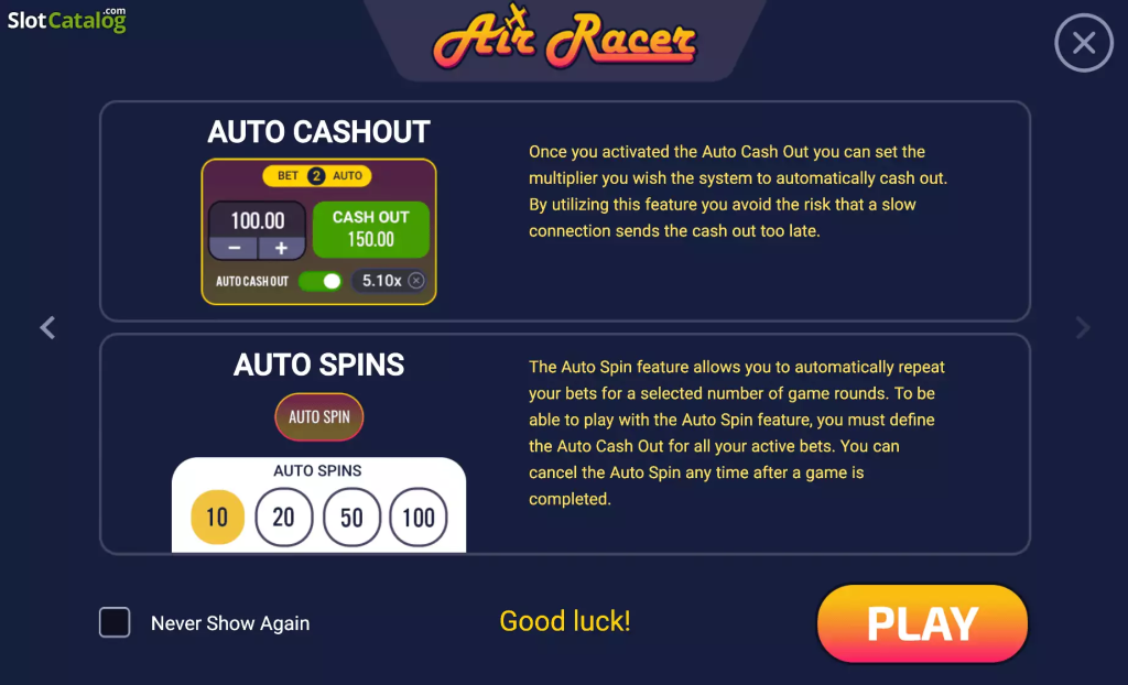 Air Racer Payouts and Coefficients